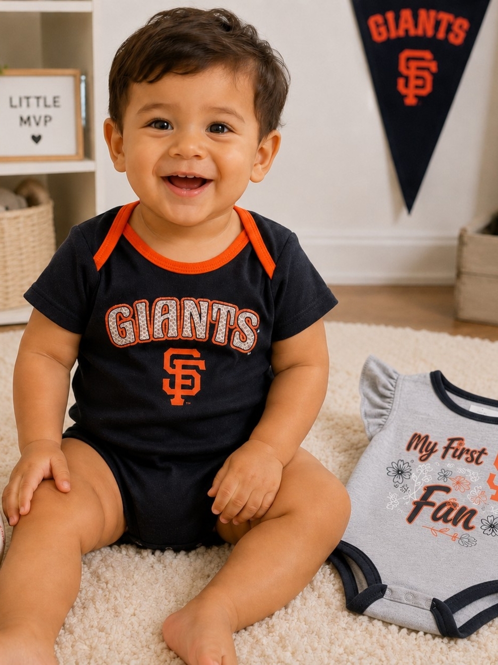 San Francisco Giants Baby 2-Piece Creeper Set 18M MLB New Sealed
